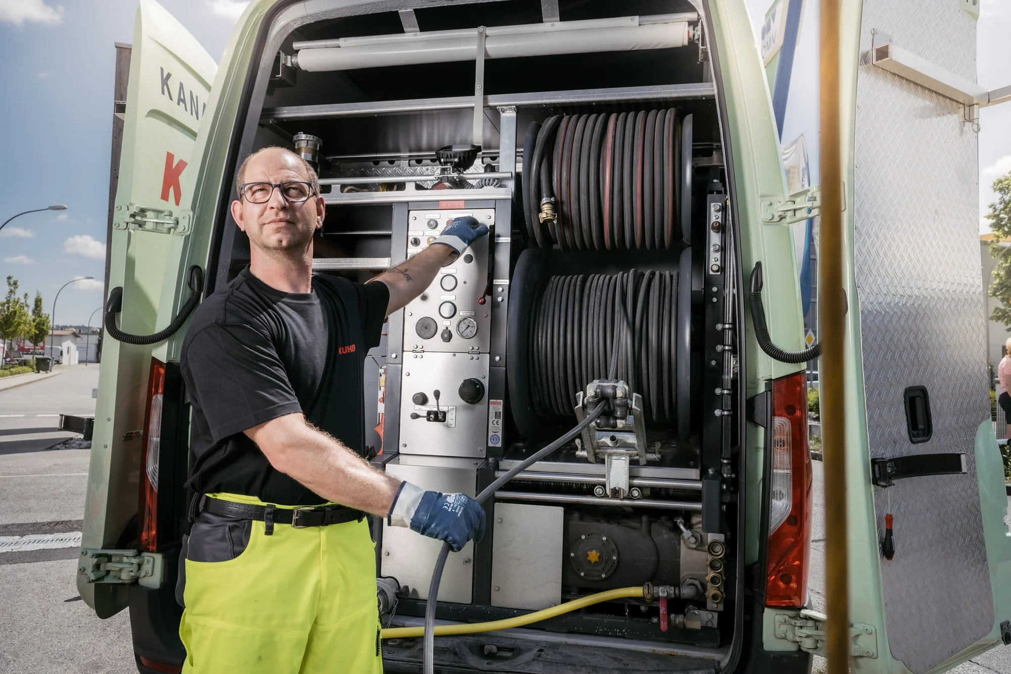 Ablauf einer Kanalreinigung in Triftern